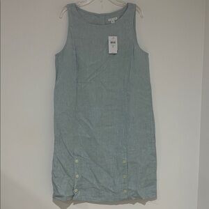 J. Jill Light Blue Green Linen Midi Dress